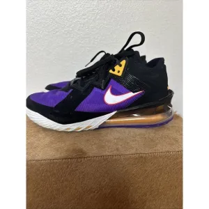 NIKE LEBRON XVIII‎ 18 LOW BLACK/WHITE-FIERCE PURPLE SIZE MEN'S 12 [CV7562-003]