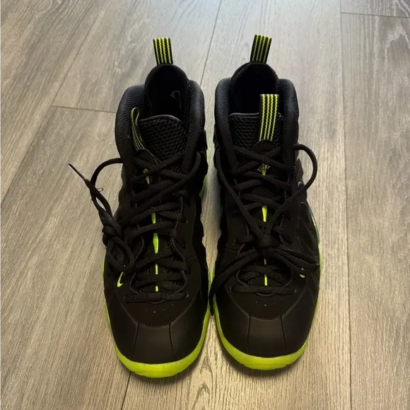 Nike Little Posite One ‘Black/Volt’ Youth Size 7Y Shoes HF0977-001 New