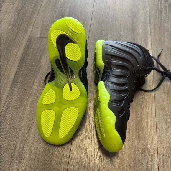 Nike Little Posite One ‘Black/Volt’ Youth Size 7Y Shoes HF0977-001 New