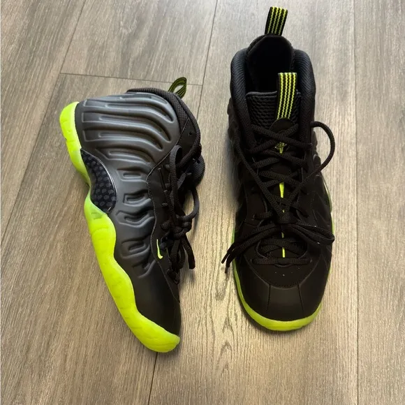Nike Little Posite One ‘Black/Volt’ Youth Size 7Y Shoes HF0977-001 New