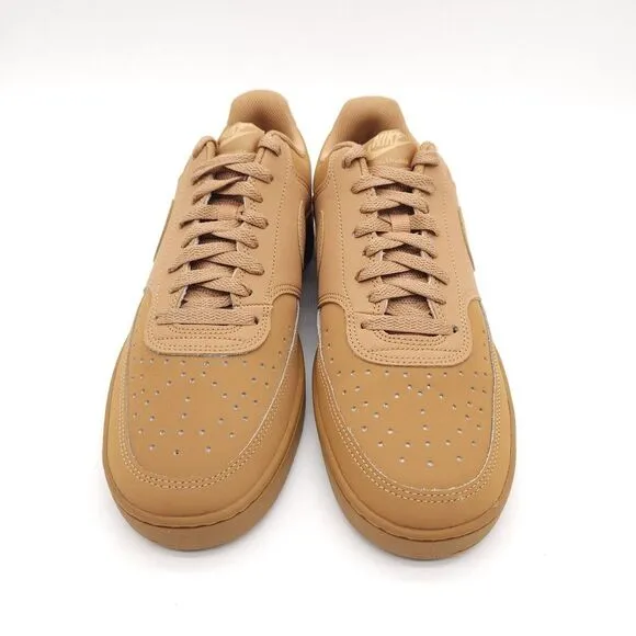 Nike Mens 10 Court Vision‎ Lo Sneakers Lace Up Shoes CD5463-200 Flax Wheat-Twine