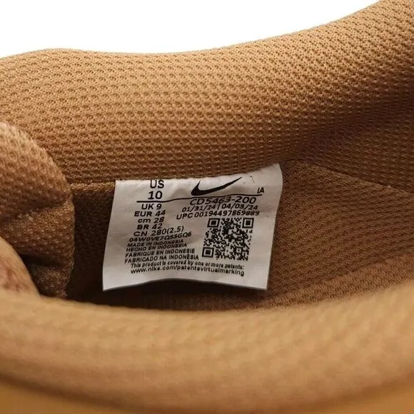 Nike Mens 10 Court Vision‎ Lo Sneakers Lace Up Shoes CD5463-200 Flax Wheat-Twine