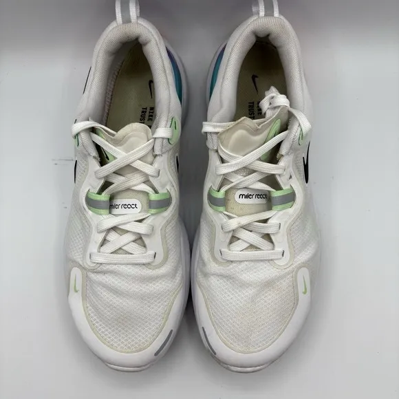 Nike Men's 8.5 React Miler CW1777-102 Running Shoe White Black Purple Teal