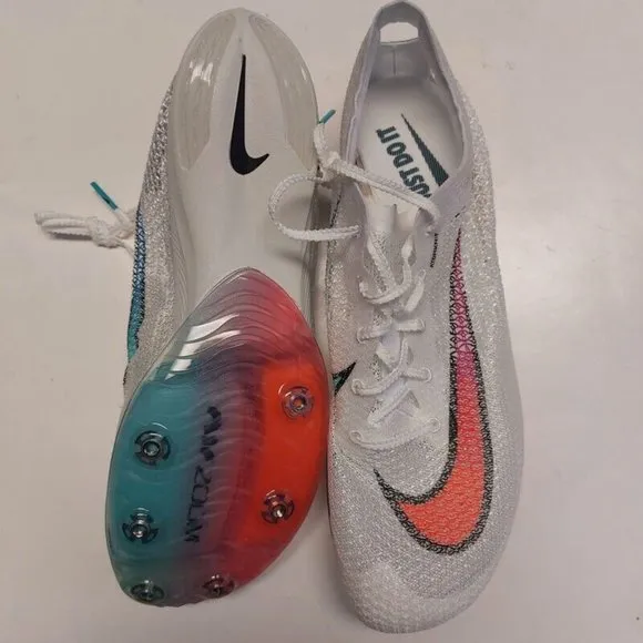 Nike Mens Air Zoom Victory Track Shoes w Spikes CD4385-100 White Ombre Size 12.5