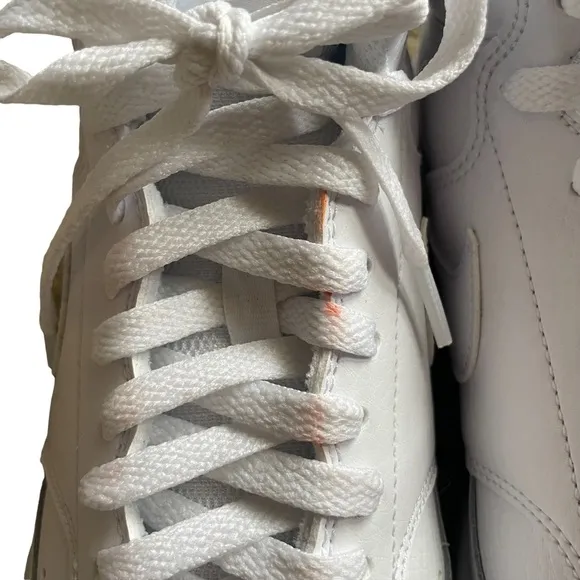 Nike Men's Court Vision Mid White On White Leather Sneakers Size 9