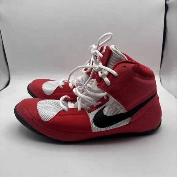 Nike Men's Fury University Red White Black Wrestling Shoes Size 10.5 NWT