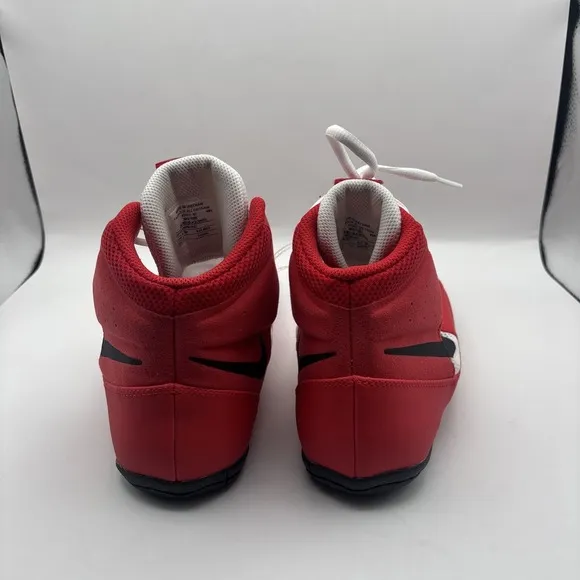 Nike Men's Fury University Red White Black Wrestling Shoes Size 10.5 NWT