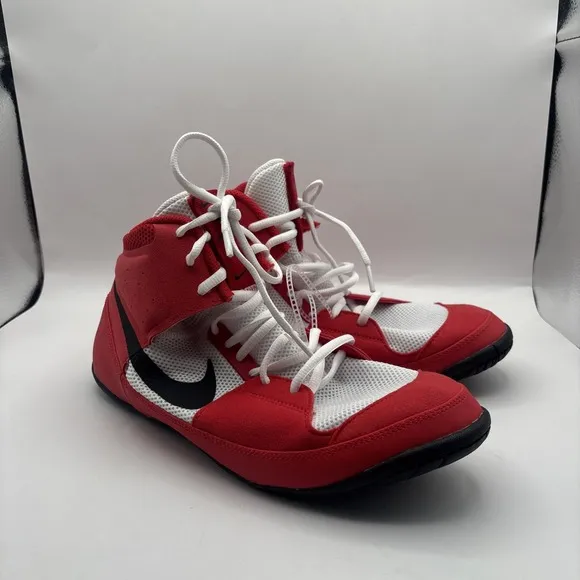 Nike Men's Fury University Red White Black Wrestling Shoes Size 10.5 NWT