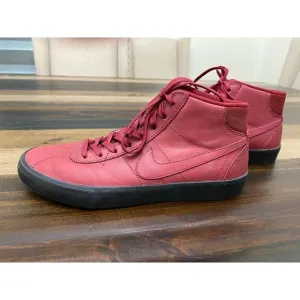 Nike Men's SB Bruin Hi ISO Leo Baker Shoes Red Leather CT8588-600 Size 9.5