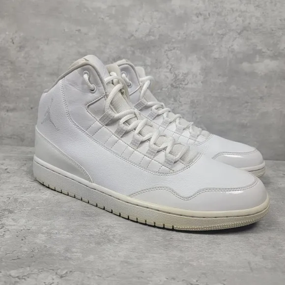 Nike Mens Size 12 Air Jordan Executive Triple White Sneakers Basketball Shoes
