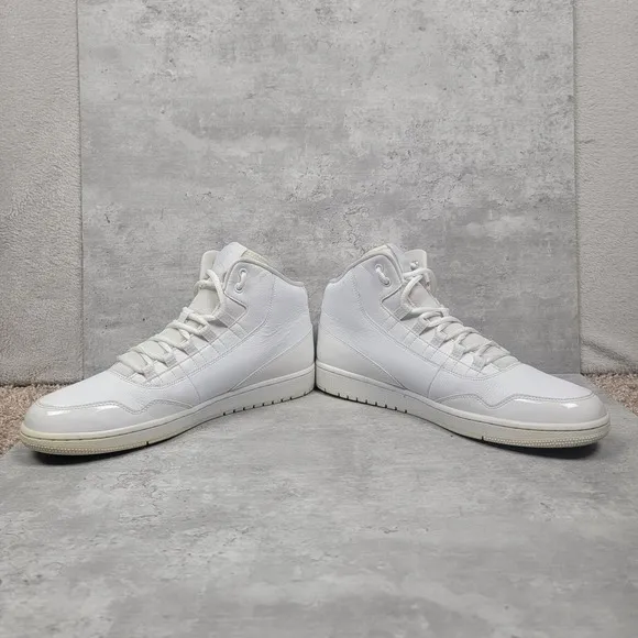 Nike Mens Size 12 Air Jordan Executive Triple White Sneakers Basketball Shoes