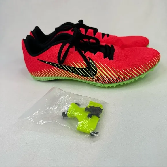NIKE Men’s Zoom Rival Track And Field Shoes Neon Orange Green 11.5