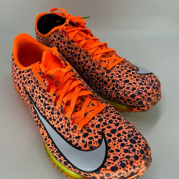 Nike Orange and Black Sneakers with Bold Design