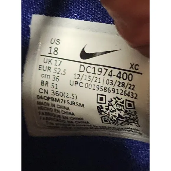 Nike PG 6 Blue Paisley Mens Basketball Shoes Size 18
