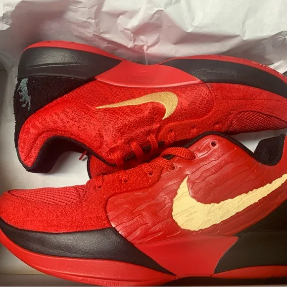 Nike Red and Gold Athletic Shoes