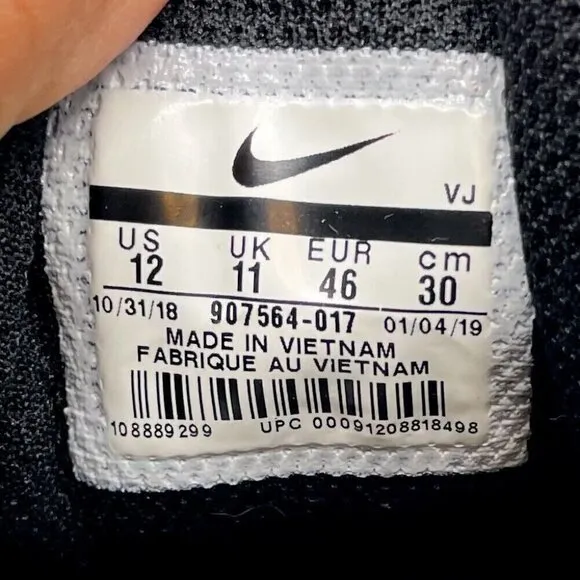 Nike Rival S 9 Size 12 Track Shoe Black/White 907564-017