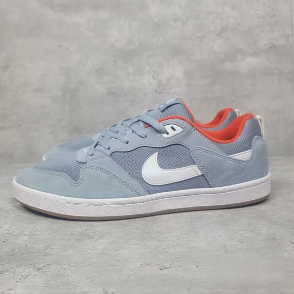 Nike SB Alleyoop Low Men's Skateboarding Shoes Obsidian Mist White Size 13