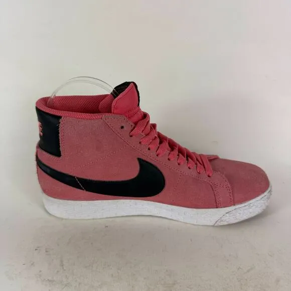 Nike SB Zoom Blazer Mid Sneakers Mens 7 Pink Suede Lace Up Mid Top Running Shoes