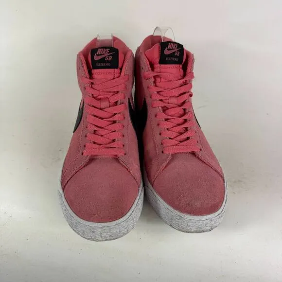 Nike SB Zoom Blazer Mid Sneakers Mens 7 Pink Suede Lace Up Mid Top Running Shoes