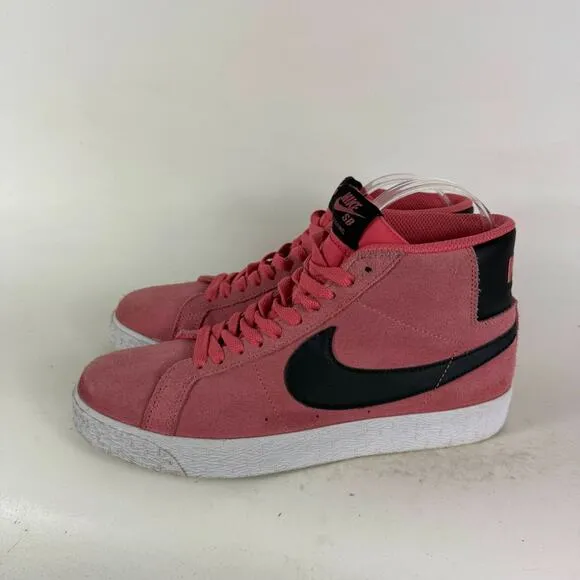 Nike SB Zoom Blazer Mid Sneakers Mens 7 Pink Suede Lace Up Mid Top Running Shoes