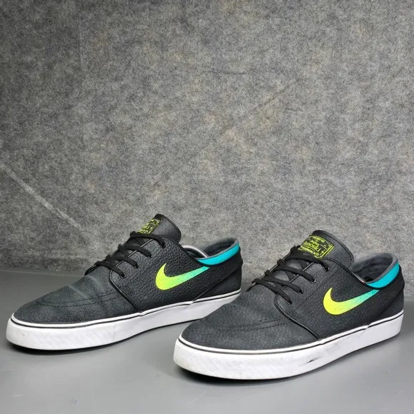 Nike SB Zoom Stefan Janoski Mens 13 Leather Black Venom Green