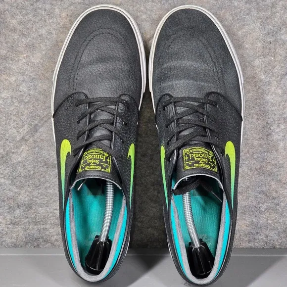 Nike SB Zoom Stefan Janoski Mens 13 Leather Black Venom Green