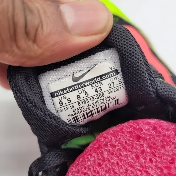 Nike Shoes Men 9.5 ZOOM Rival 7 MD Neon Green &amp; Pink Track Cleats