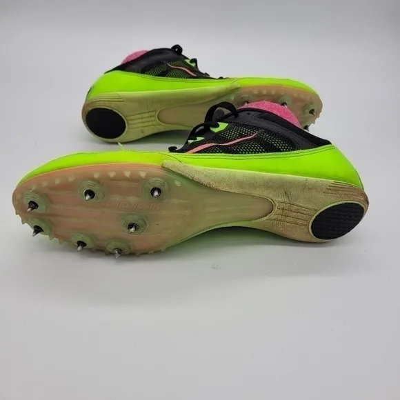 Nike Shoes Men 9.5 ZOOM Rival 7 MD Neon Green &amp; Pink Track Cleats
