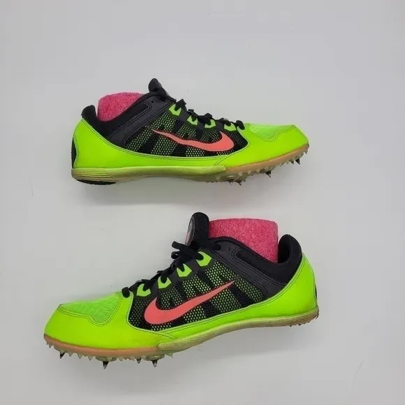 Nike Shoes Men 9.5 ZOOM Rival 7 MD Neon Green &amp; Pink Track Cleats