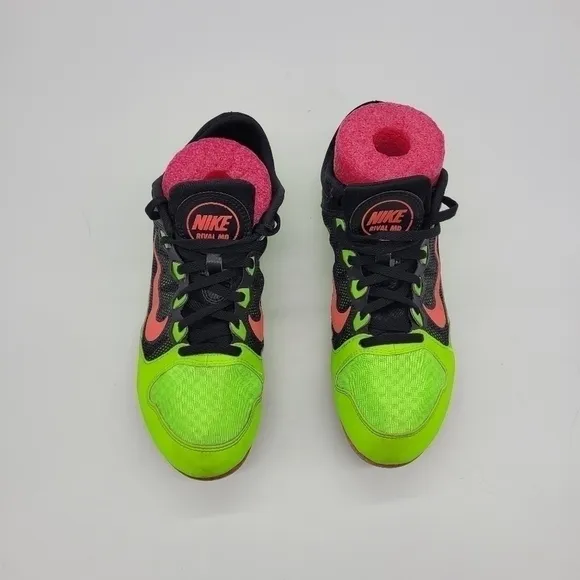 Nike Shoes Men 9.5 ZOOM Rival 7 MD Neon Green &amp; Pink Track Cleats