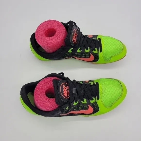 Nike Shoes Men 9.5 ZOOM Rival 7 MD Neon Green &amp; Pink Track Cleats