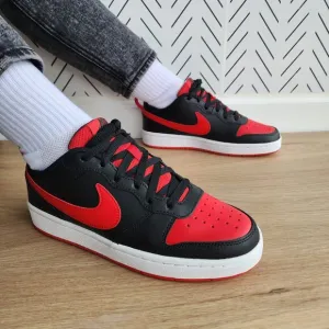 🤩Nike Sz 5Y Big Kids Shoes Court Borough Low2 GS Black Red Retro BQ5448-007 New