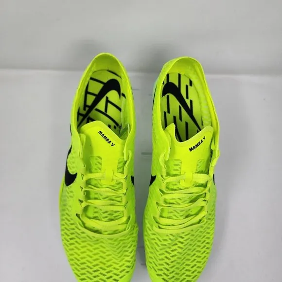 Nike Track &amp; Field Shoes Mens 9 Green Zoom Mamba Racing Spikes Swoosh Spell Out