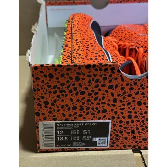Nike Triple Jump Elite 2 Olympics Safari Track Spikes (FV2330 900) Men Sz 12