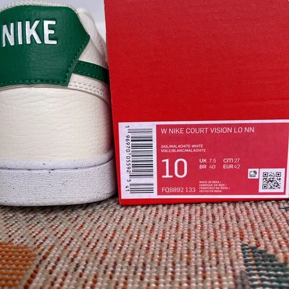 Nike WMNS Court Vision Low NextNatureSail/White/MalachiteShoesFQ8892-133
