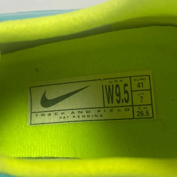 Nike Women's Rival Sister Blue Green Track and Field Running Cleats Shoes Sz 9.5