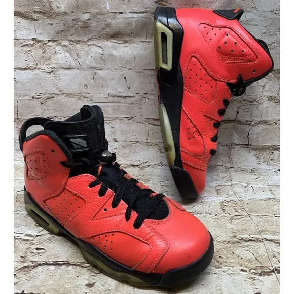 Nike Youth Air Jordan 6 VI Retro BG GS Infrared 23 Toro 384665-623  Size US 6.5Y