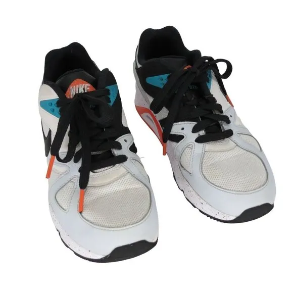 NIKE Youth Air Structure Sneakers in White Speckled Turf Orange Big Kid's 6.5