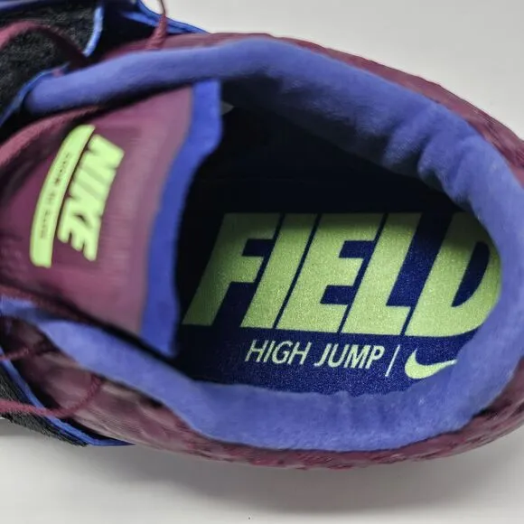 Nike Zoom HJ Elite High Jump Field Shoes Mens 8.5 Womens 10.5 Bordeaux Lime NEW