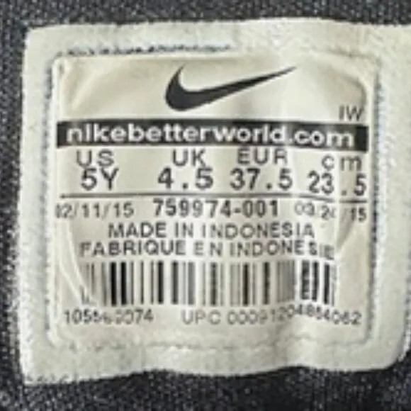 Nike Zoom Hyperdunk  Black &amp; White Athletic Shoes SZ 5Y *Rare*