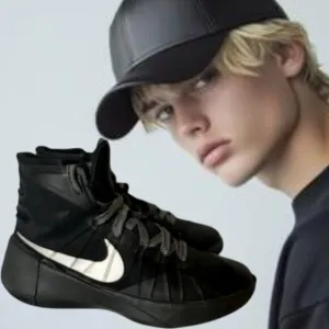 Nike Zoom Hyperdunk  Black &amp; White Athletic Shoes SZ 5Y *Rare*