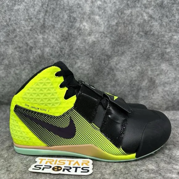 Nike Zoom Javelin Elite 3 Track Shoes Mens Size 9.5 Black Volt DV9193-001 Spikes