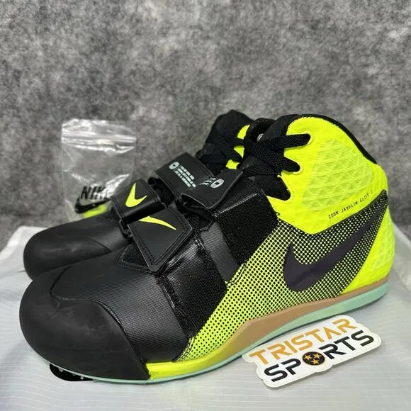 Nike Zoom Javelin Elite 3 Track Shoes Mens Size 9.5 Black Volt DV9193-001 Spikes