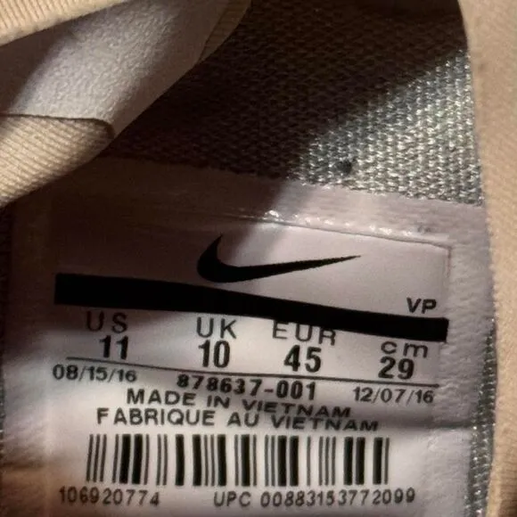Nike Zoom KD9 Elite Size 11 Men's Trainers, Year: 2016
