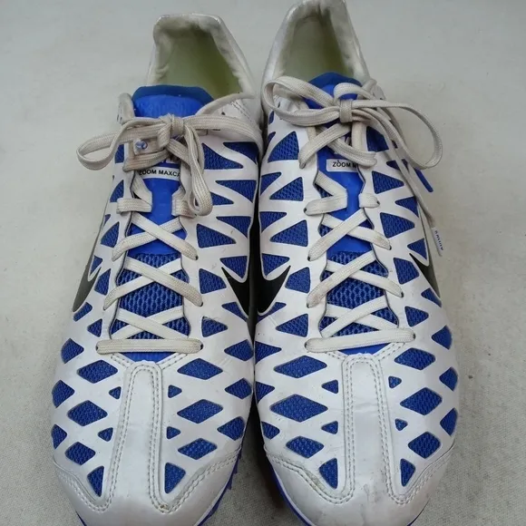 NIKE Zoom Maxcat 4 White Royal Blue Sprint Track S
