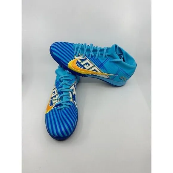 Nike Zoom Mercurial Superfly 9 KM IC Soccer Shoes Blue DO9346-400 Men's Size 11