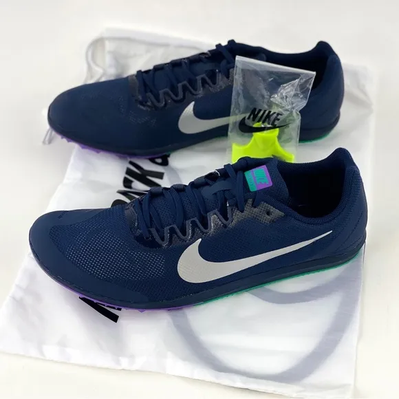 Nike Zoom Rival D 10 Obsidian Men's Track Spikes Shoes Blue Purple Tool &amp; Bag
