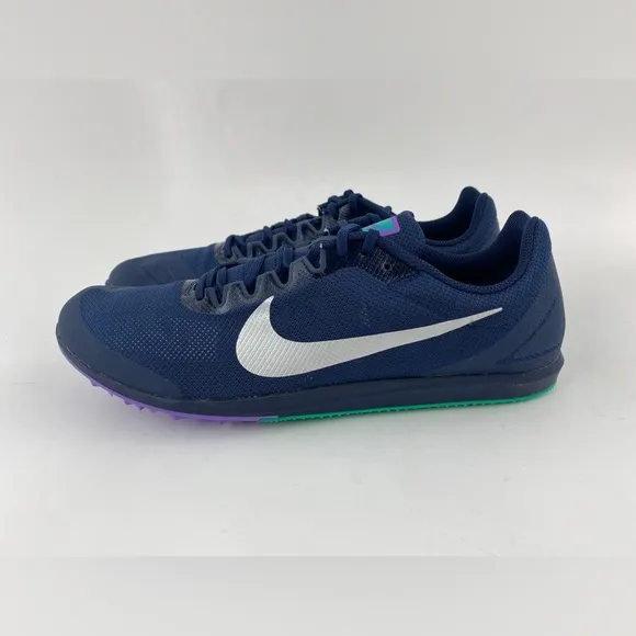 Nike Zoom Rival D 10 Obsidian Men's Track Spikes Shoes Blue Purple Tool &amp; Bag