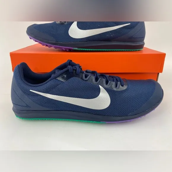 Nike Zoom Rival D 10 Obsidian Men's Track Spikes Shoes Blue Purple Tool &amp; Bag