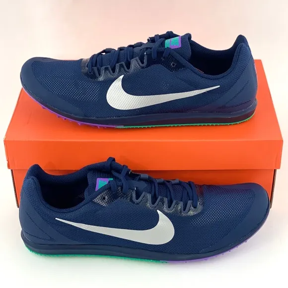 Nike Zoom Rival D 10 Obsidian Men's Track Spikes Shoes Blue Purple Tool &amp; Bag